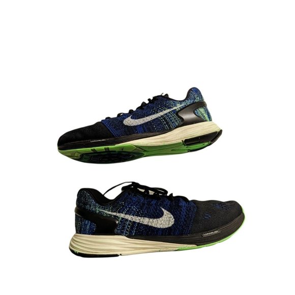 Nike Mens Lunarglide 7 747355-005 Black Blue Running Shoes Lace Up Size 11 - Picture 4 of 7